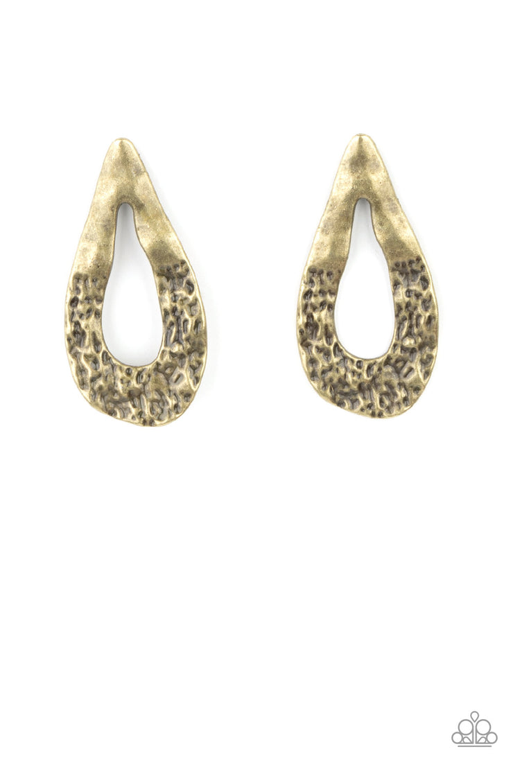 Paparazzi Accessories Industrial Antiquity - Brass Earrings