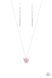 Paparazzi Accessories Butterfly Prairies - Pink Necklace Set