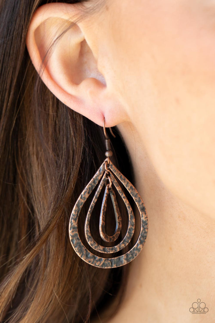 Paparazzi Accessories Plains Pathfinder Copper Earrings