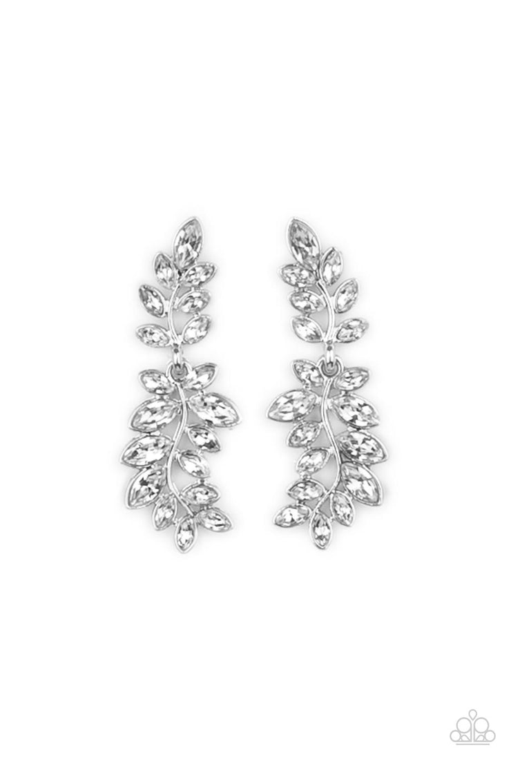 Paparazzi Accessories Frond Fairytale - White Earrings