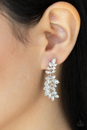 Paparazzi Accessories Frond Fairytale - White Earrings