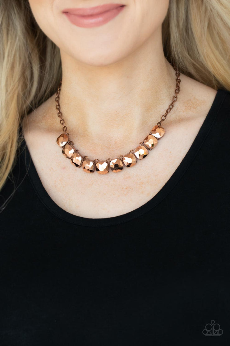 Paparazzi Accessories Radiance Squared - Copper Necklace Set