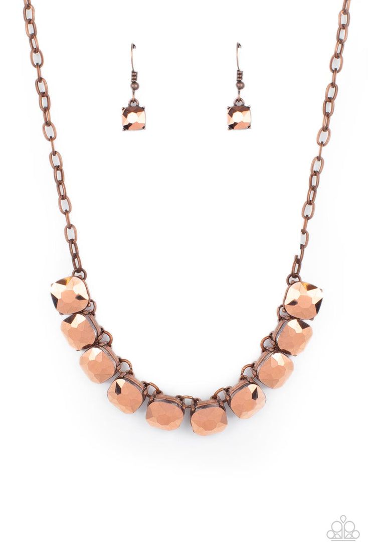 Paparazzi Accessories Radiance Squared - Copper Necklace Set