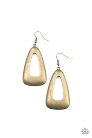 Paparazzi Accessories Irresistibly Industrial Brass Earrings