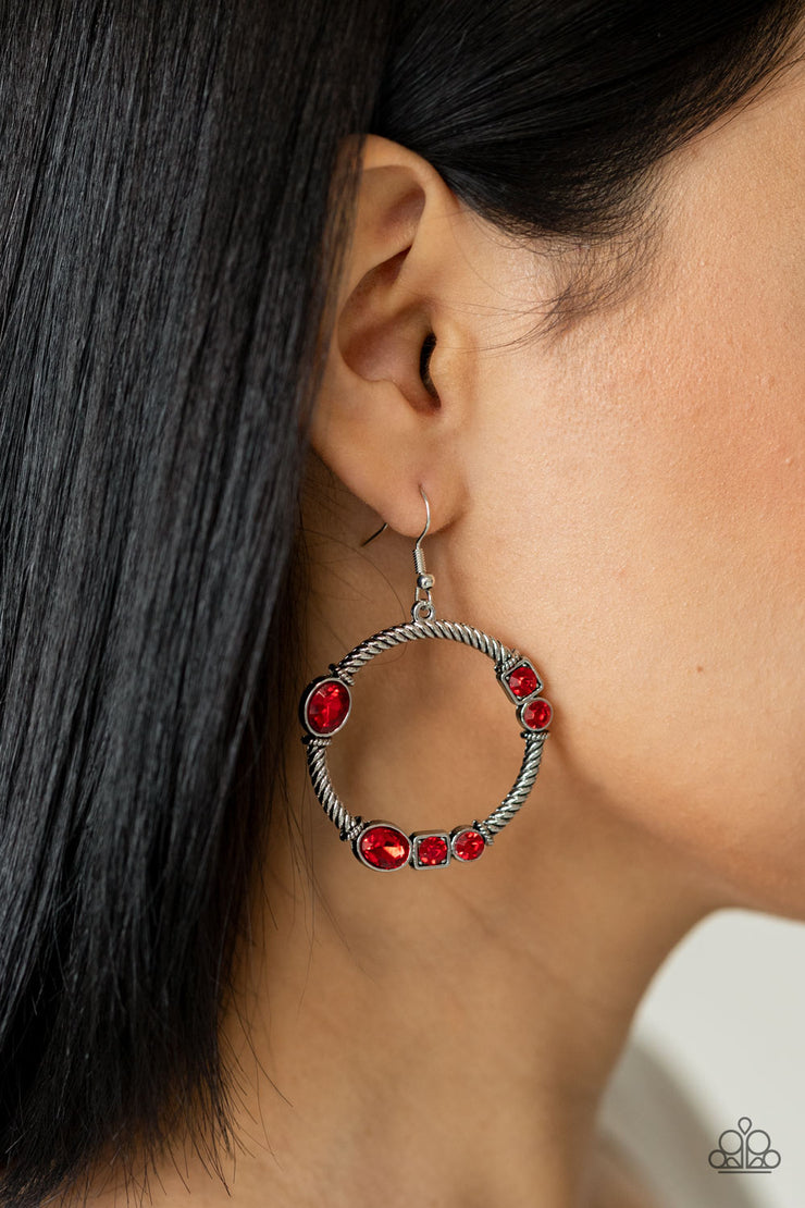Paparazzi Accessories Glamorous Garland Red Earrings