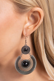 Paparazzi Accessories A Wild Bunch - Black Earrings