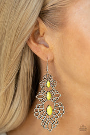Paparazzi Accessories Flamboyant Frills - Yellow Earrings