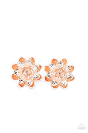 Paparazzi Accessories Water Lily Love - Rose Gold Earrings