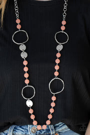 Paparazzi Accessories Sea Glass Wanderer- Orange Necklace Set