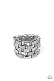 Paparazzi Accessories Checkered Couture - Silver Ring - 2021 Convention Exclusive
