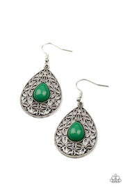 Paparazzi Accessories Fanciful Droplets - Green Earrings