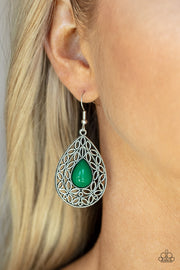 Paparazzi Accessories Fanciful Droplets - Green Earrings