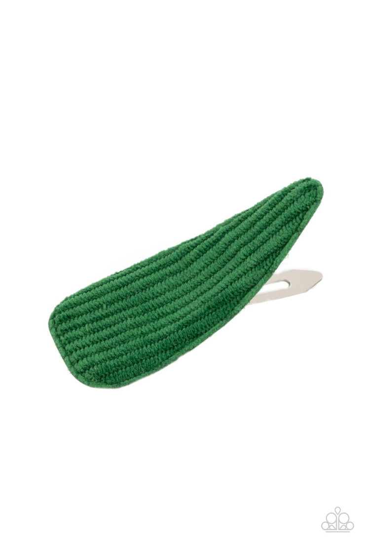 Paparazzi Accessories Colorfully Corduroy - Green Hair Clip