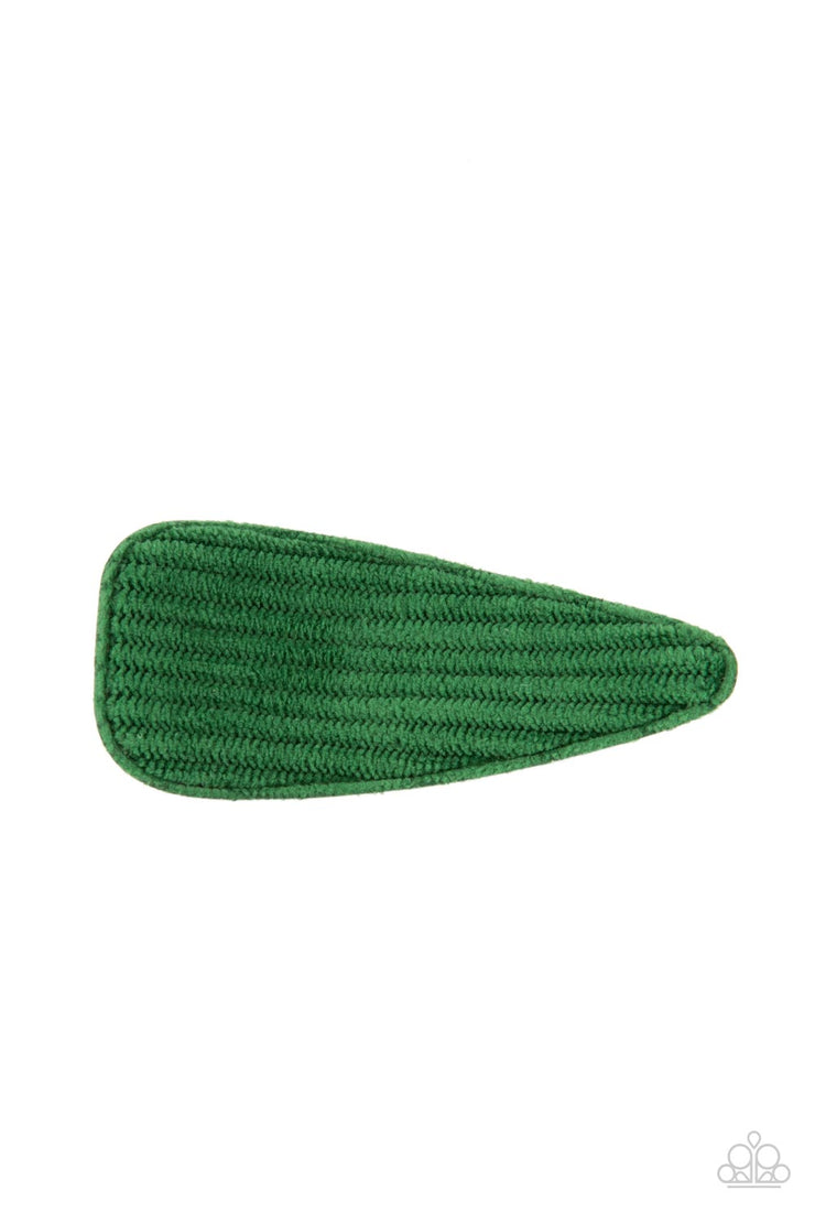 Paparazzi Accessories Colorfully Corduroy - Green Hair Clip