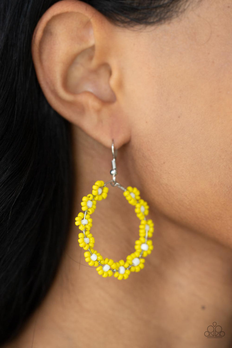Paparazzi Accessories Festively Flower Child - Yellow Earrings