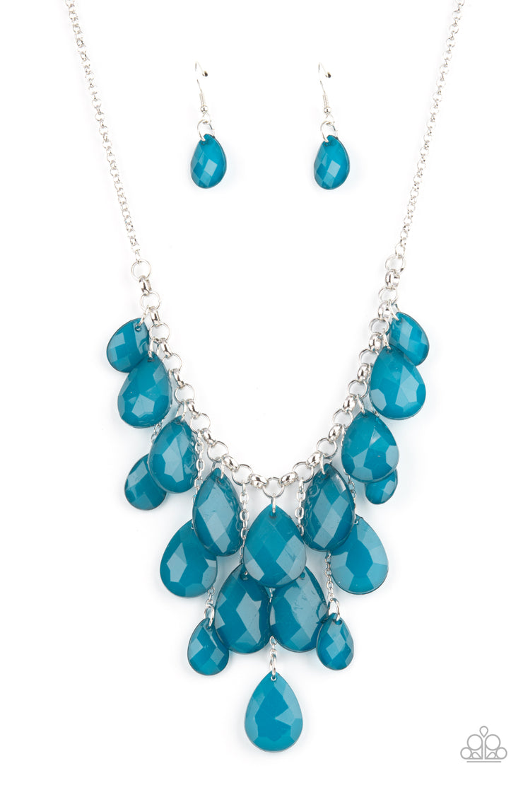 Paparazzi Accessories Front Row Flamboyance - Blue Necklace Set