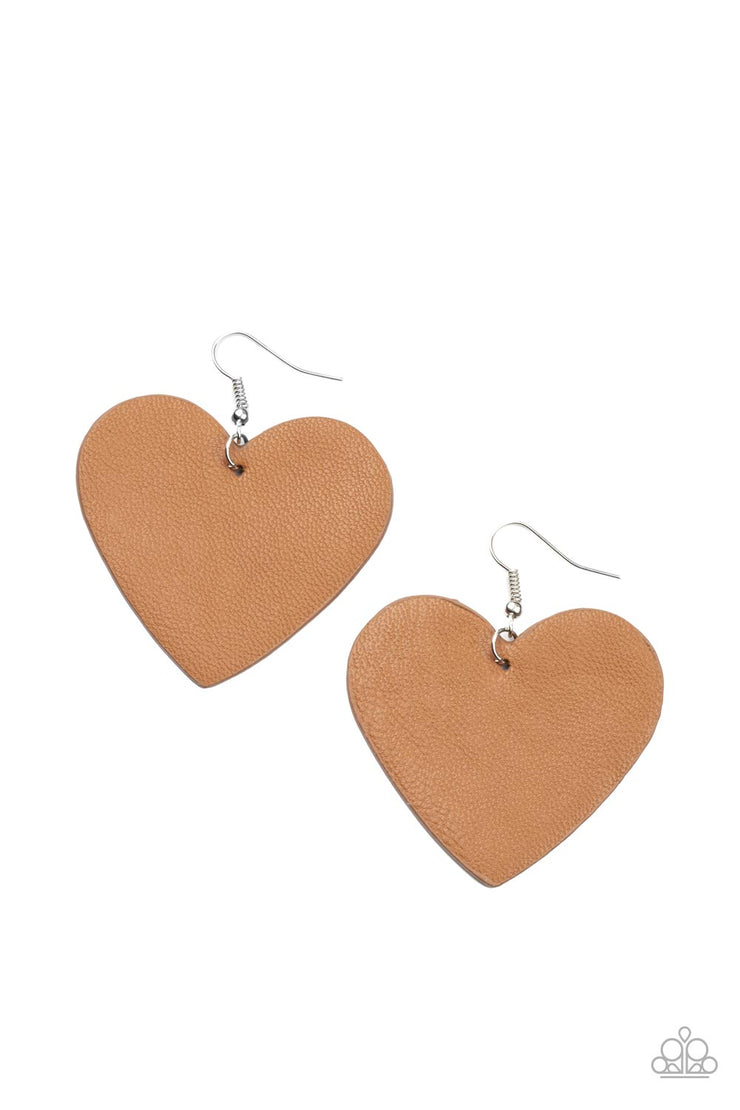 Paparazzi Accessories Country Crush - Brown Earrings