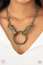 Paparazzi Accessories Lip Sync Links - Brass Necklace Set