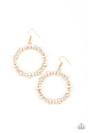 Paparazzi Accessories Glowing Reviews - Gold Earrings - 2021 Convention Exclusive