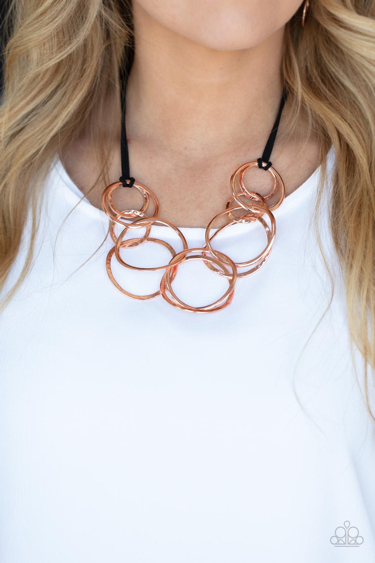 Paparazzi Accessories Spiraling Out of COUTURE - Copper Necklace Set