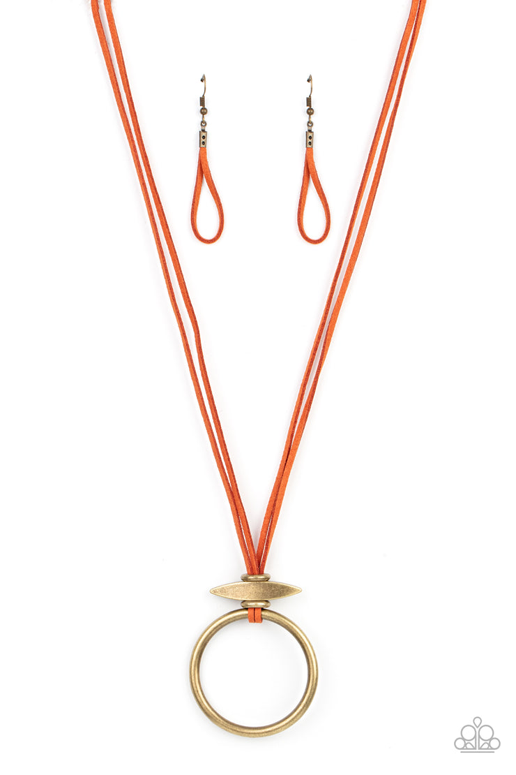 Paparazzi Accessories Noticeably Nomad - Orange Necklace Set