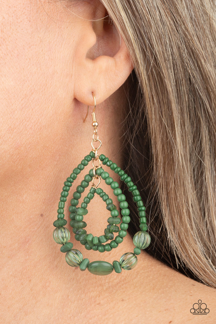 Paparazzi Accessories Prana Party - Green Earrings