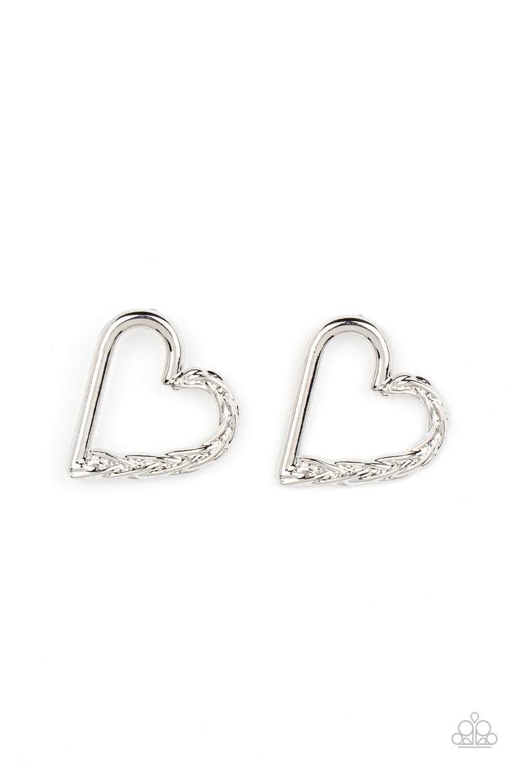 Paparazzi Accessories Cupid, Who? - Silver Earrings