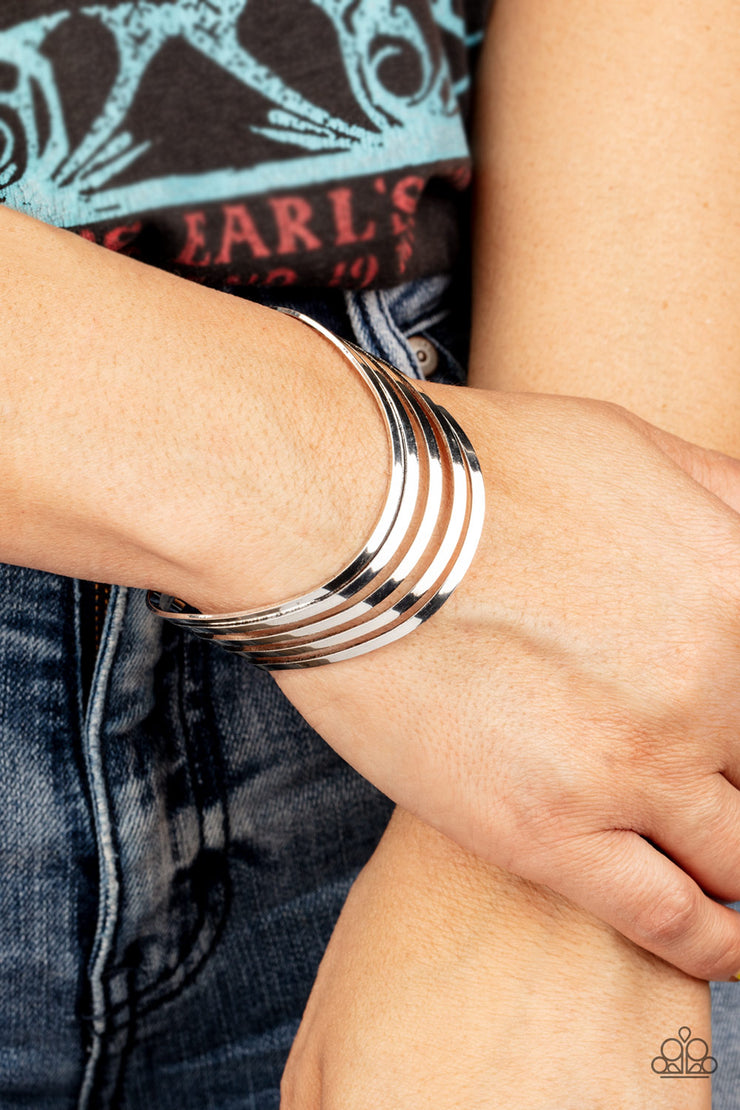 Paparazzi Accessories Tantalizingly Tiered - Silver Bracelet