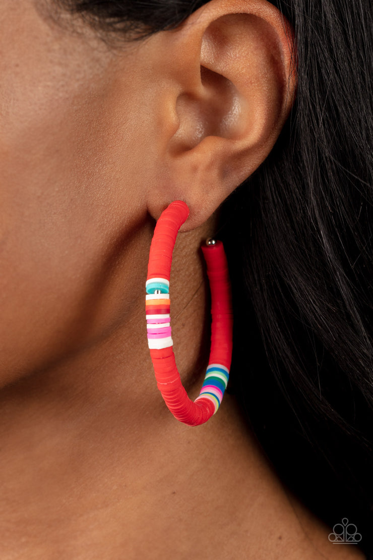 Paparazzi Accessories Colorfully Contagious - Red Earrings