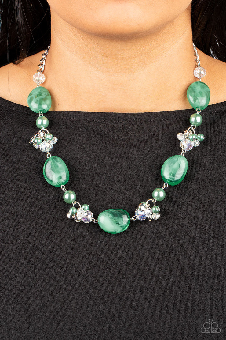 Paparazzi Accessories The Top TENACIOUS - Green Necklace Set