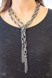 Paparazzi Accessories SCARFed for Attention Gunmetal Necklace Set