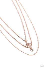 Paparazzi Accessories Trendy Twinkle - Rose Gold Necklace