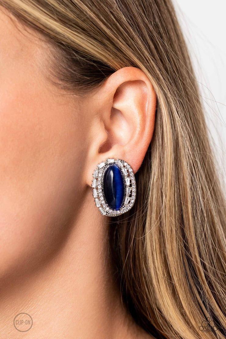 Paparazzi Accessories Shimmery Statement - Blue Earrings