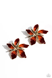 Paparazzi Accessories Warped Wallflower - Red Earrings