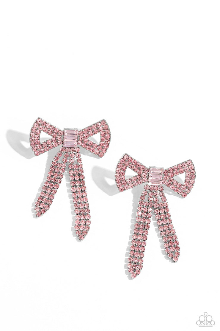 Paparazzi Accessories Just BOW With It - Pink Earrings