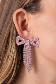 Paparazzi Accessories Just BOW With It - Pink Earrings