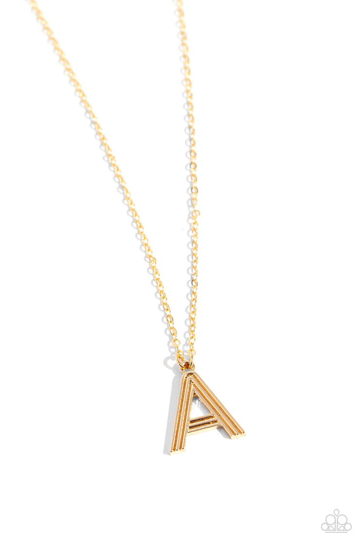 Paparazzi Accessories Leave Your Initials - Gold - A Necklace