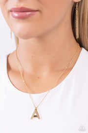 Paparazzi Accessories Leave Your Initials - Gold - A Necklace
