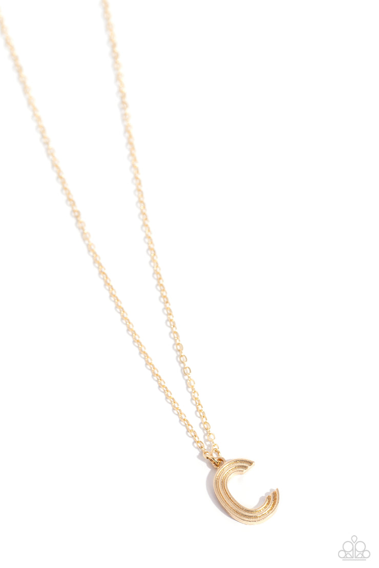 Paparazzi Accessories Leave Your Initials - Gold - C Necklace