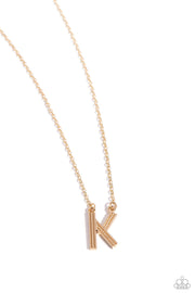 Paparazzi Accessories Leave Your Initials - Gold - K Necklace