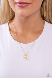 Paparazzi Accessories Leave Your Initials - Gold - R Necklace