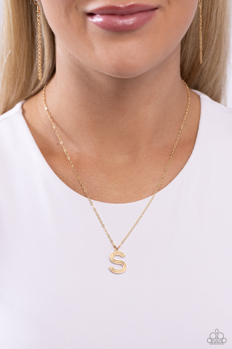 Paparazzi Accessories Leave Your Initials - Gold - S Necklace