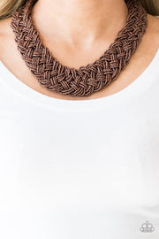 Paparazzi Accessories Mesmerizingly Mesopotamia - Copper Braided Seed Bead Necklace