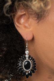 Paparazzi Accessories Big Time Twinkle Black Earrings