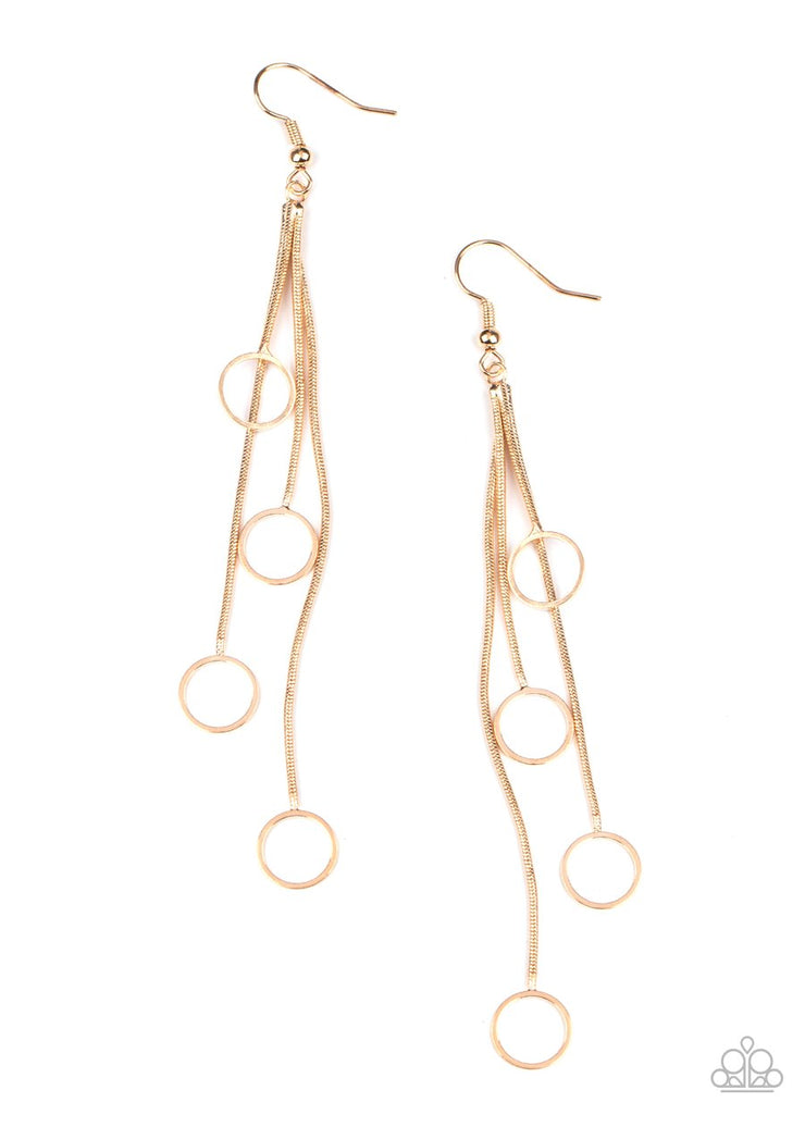Paparazzi Accessories Full Swing Shimmer - Gold Earrings