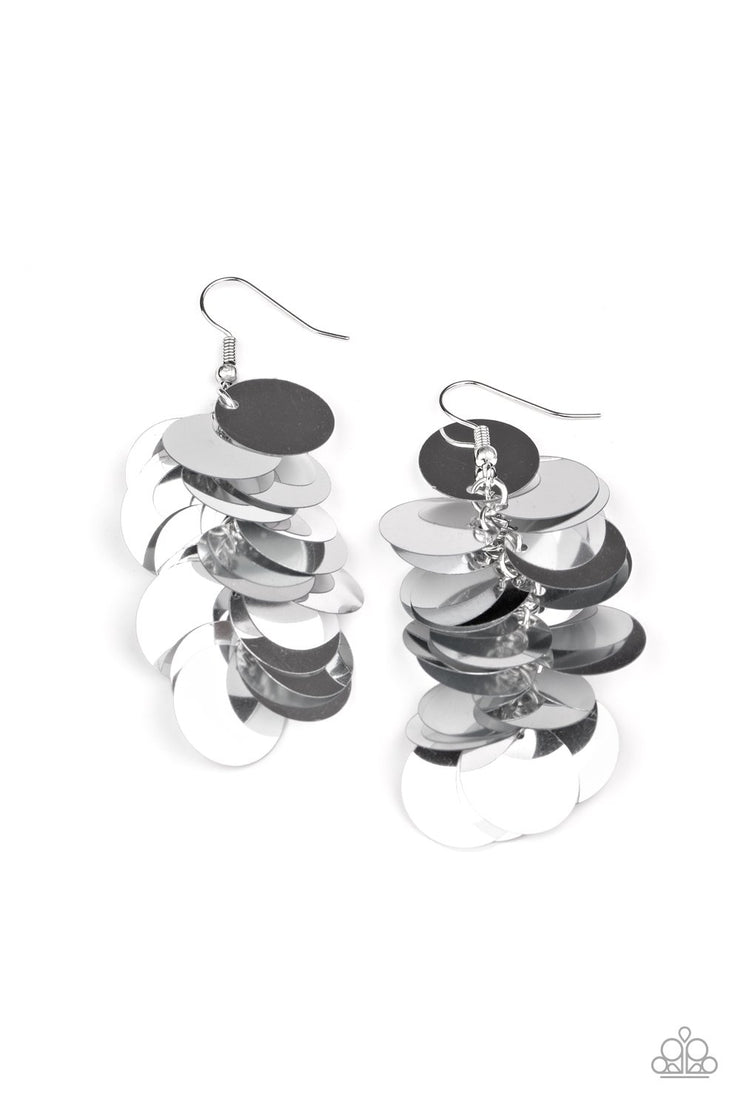Paparazzi Accessories Now You SEQUIN It - Silver Earrings