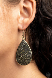 Paparazzi Accessories Tribal Takeover Brass Earrings