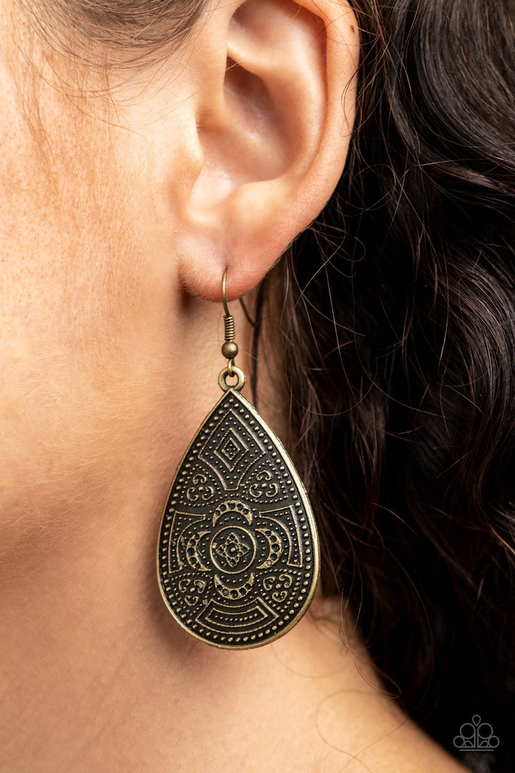 Paparazzi Accessories Tribal Takeover Brass Earrings