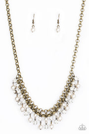 Paparazzi Accessories You May Kiss The Bride Brass Necklace Set