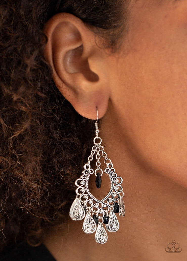 Paparazzi Accessories Musical Gardens Black Earrings